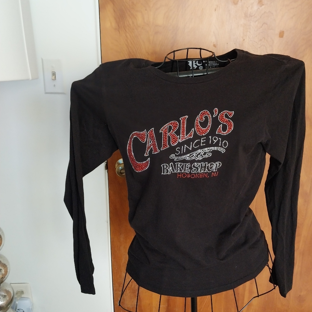 Carlo's Bakery Long Sleeve Tee in Black with Red Logo